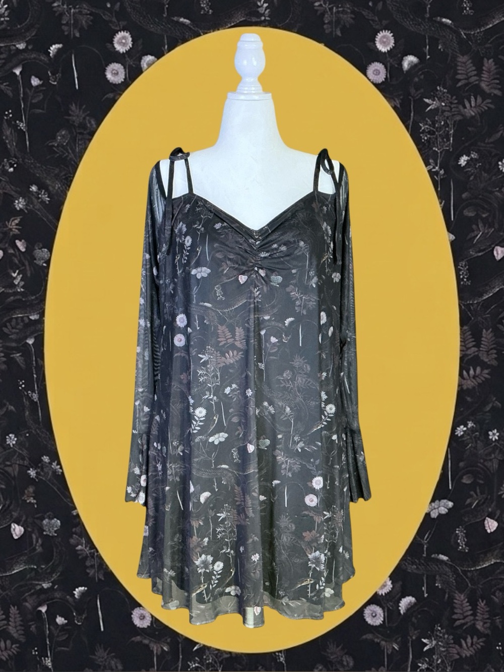 Hot Topic Cosmic Aura Dark Cottagecore Fairycore Whimsigoth Festival Dress 2